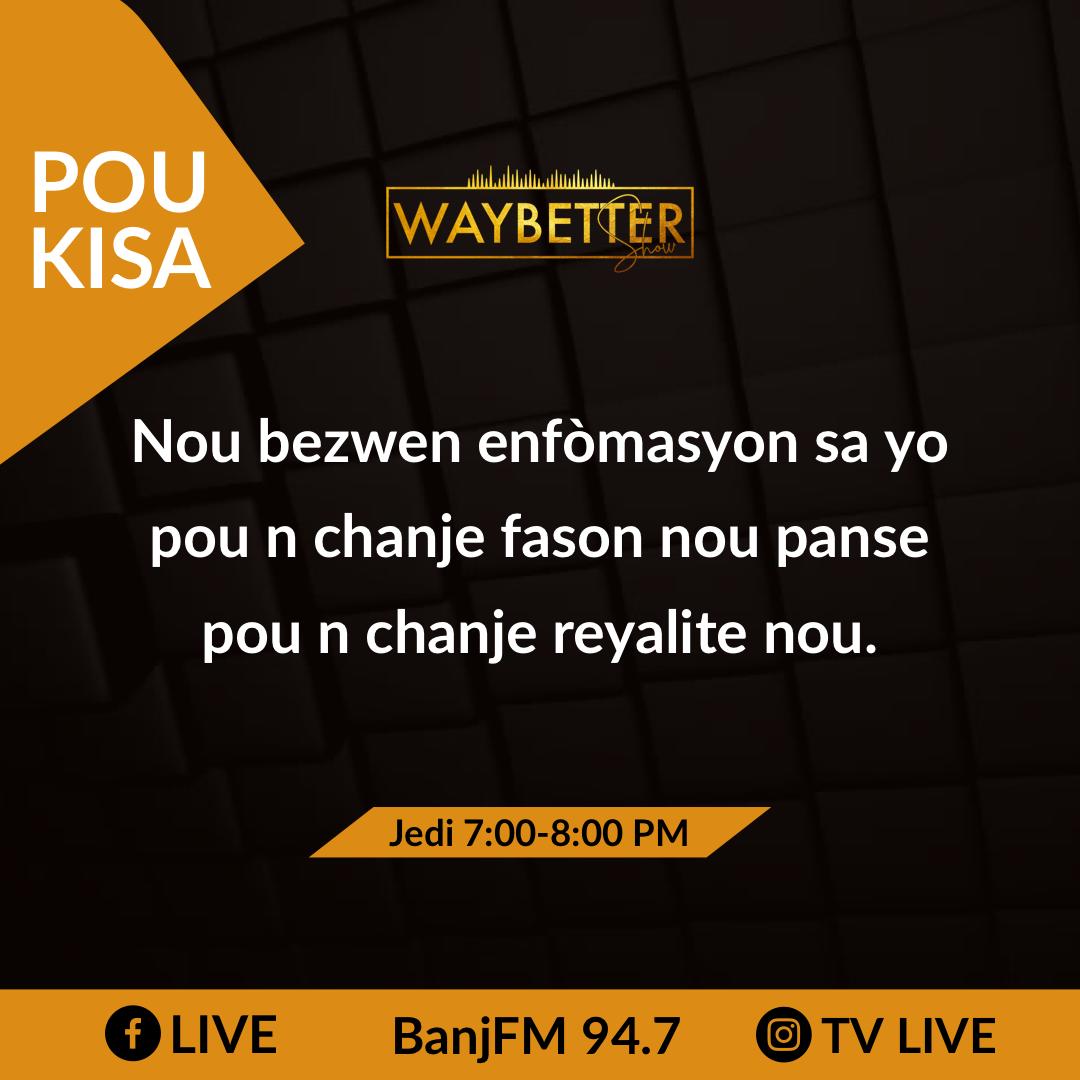 WayBetterShow's tweet photo. Poukisa Way Better Show?

Prensip nou pral pataje yo te ede peyi Etazini soti nan gwo depresyon ekonomik nan ane 1929. Nou tout bezwen enfòmasyon sa yo pou nou chanje fason nou panse pou nou ka chanje reyalite nou.

#WayBetterShow https://t.co/yChbD1grVG