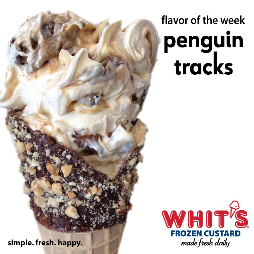 Vanilla Custard with Brownie Bites, Caramel Swirls, and Fudge Swirls. Do we need to say more? Come get some today!