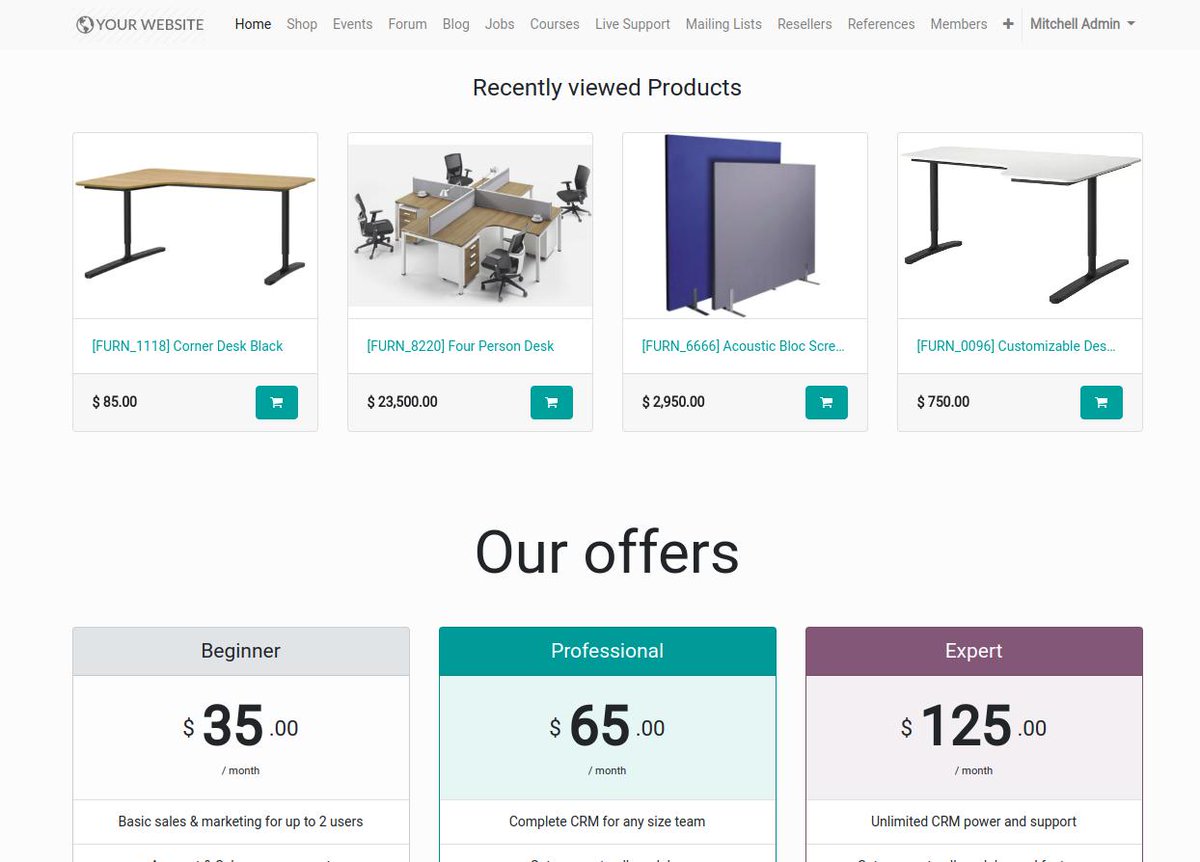 SebastienCerrer's tweet photo. We just merged a big task before the #odooexperience for the #eCommerce: the Recently Viewed Products. It opens a lot of possibilities! #ux
#uxdesign #websitebuilder #odoo #odoo13 https://t.co/vb4cikwkWP