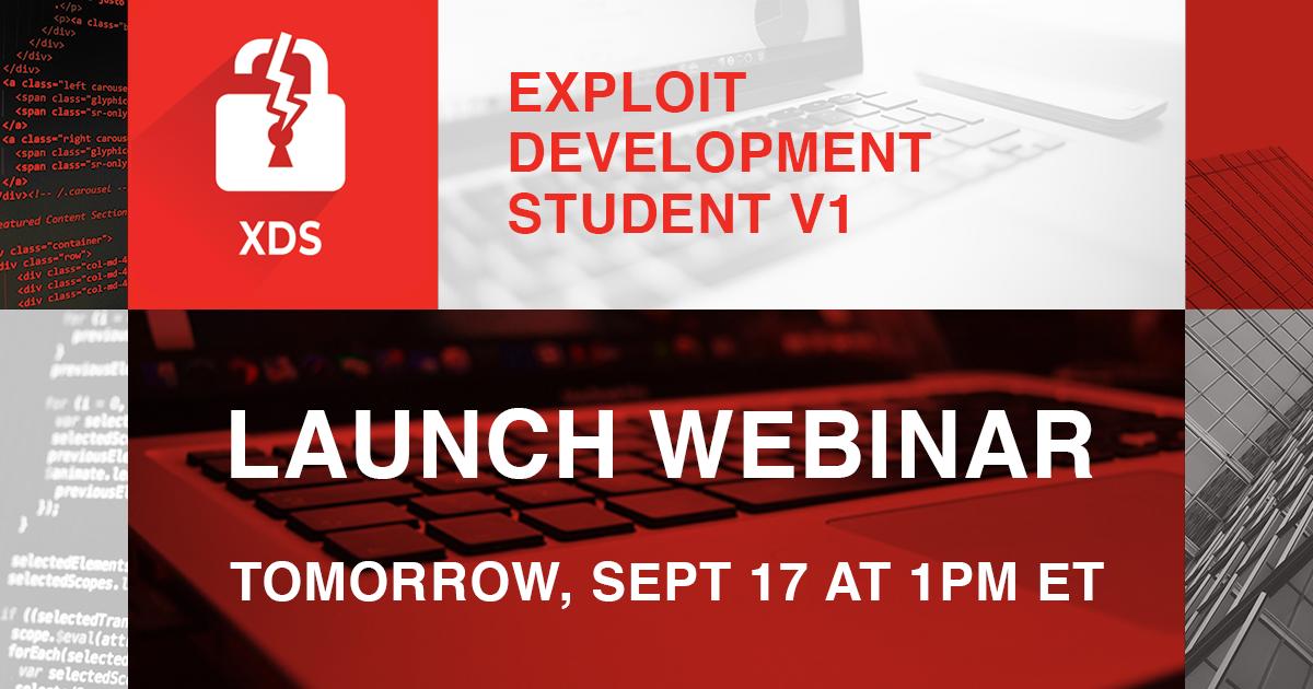 INEsecurity's tweet image. 📣 XDS launches TOMORROW! Reserve your spot for the live webinar now: bit.ly/2kAo6FV
#exploitdevelopment #redteam #pentesting #InfoSec #ITSecurity