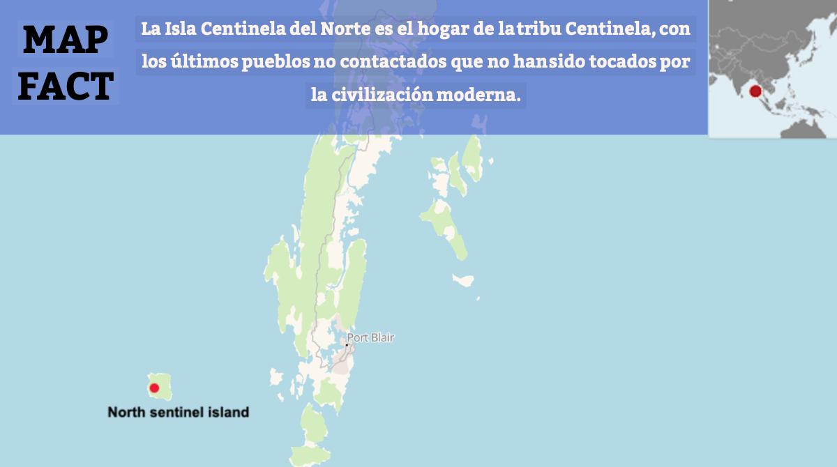 Mapcreator_ES's tweet photo. La Isla Centinela del Norte es donde se establece la tribu centinela. La gente de la tribu está entre las últimas personas que se separaron de la civilización moderna. Su población se estima entre 50 y 400 individuos. #Mapfact https://t.co/Huqfc3VZMA