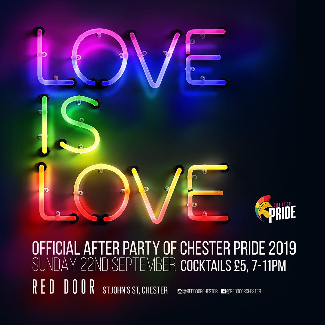 #loveislove 

We are Chester Pride's Official After Party venue this Sunday 22nd September! 
£5 cocktails 7 - 11pm 🌈

#LGBTQ #pride