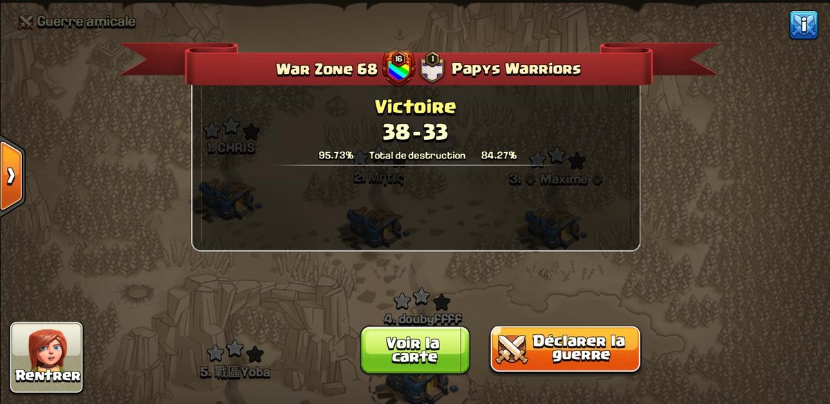 WarZone68_coc's tweet photo. War Zone 68 Full th12 is kicking off the @EliteWarLeague S7 in #Legendary with a sweet win against @PapysWarriorsCO.
🌈🔥🌈🔥🌈 https://t.co/l4hp1poJY3