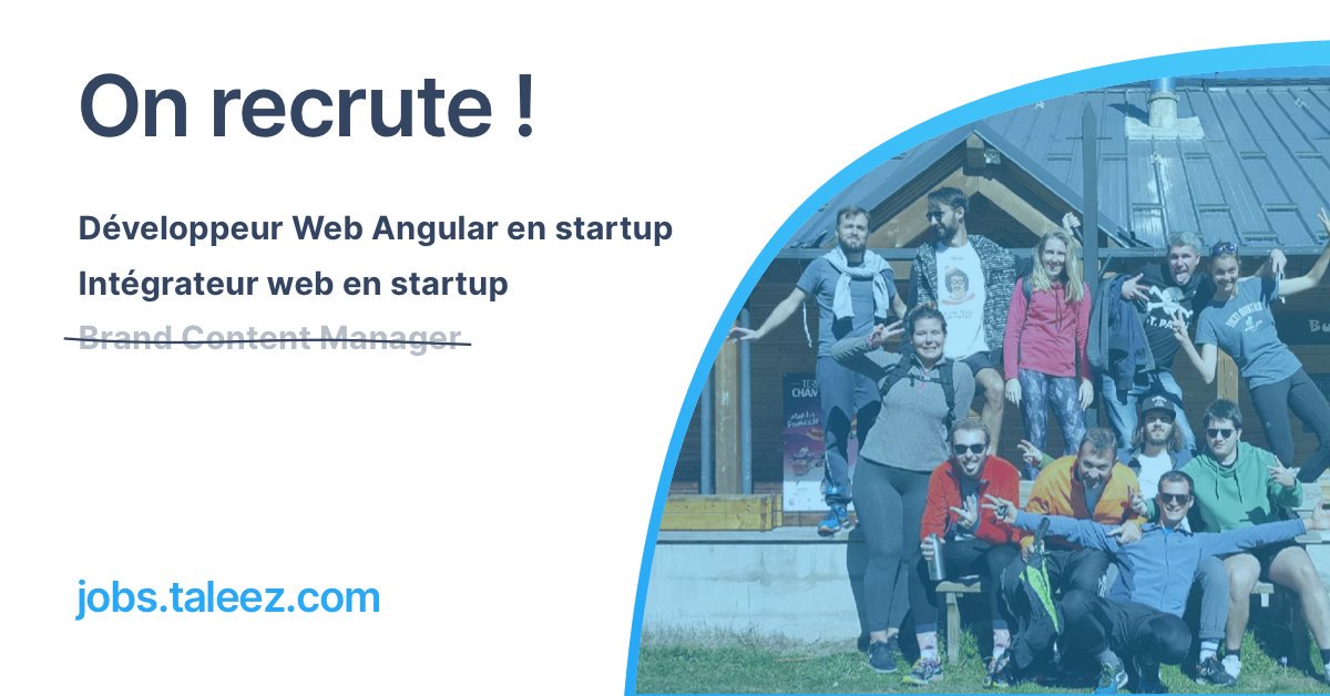 TaleezHQ's tweet photo. #Recrutement 💼 : Taleez a besoin de toi et de tes talents en #dev et en #web pour des projets au top 🚀 dans une équipe humaine 💙
👉 Intégrateur web en #alternance
https://t.co/b8GSU4HNBO
👉 Développeur web angular en #CDI
https://t.co/ADQ5Nww3Hz

On en discute ? 😉 https://t.co/u1rdgOiZ8E