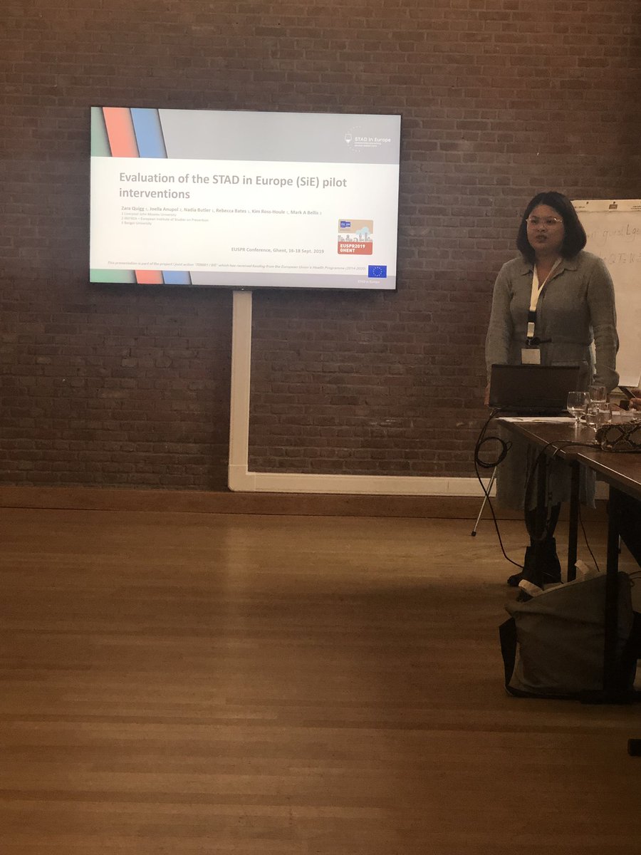 IrefreaEs's tweet photo. The #IREFREAteam at the #EUSPR19 :

@joellaanupol presenting the evaluation of the STAD in Europe #SiE pilot interventions at the themed session “STAD in Europe”. https://t.co/2KwIAsCpNt
