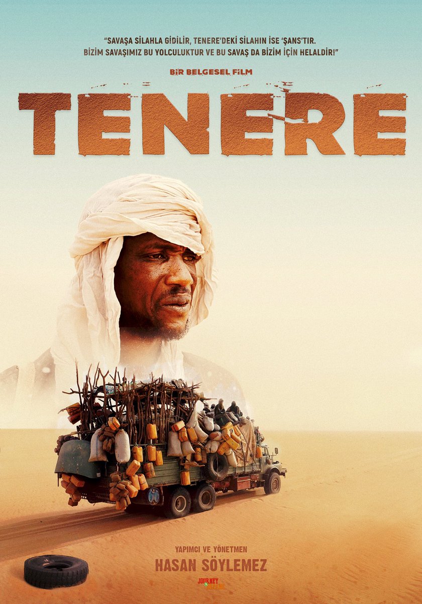 İşte uzun metraj belgesel filmim Tenere’nin afişi. 
Tenere, Nijer’in Agadez şehrinden yola çıkıp Libya ve Avrupa’ya ulaşmak için çölü geçmeye çalışan Afrikalı insanların gerçek hikayesini anlatıyor.