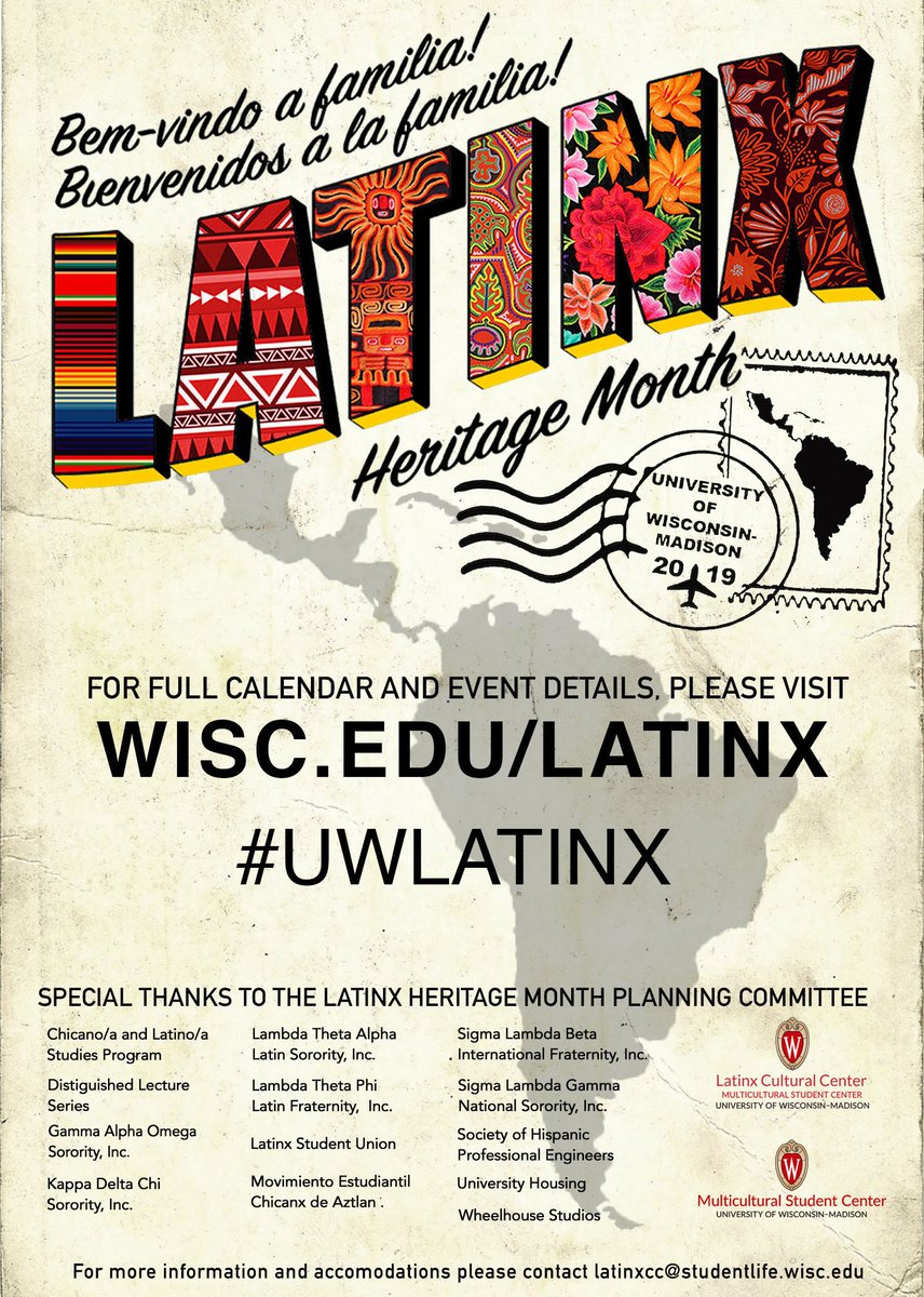 #LatinxHeritageMonth at <a href="/UWMadison/">UW–Madison</a> kicks off today at the Red Gym with student orientation and pinning to welcome incoming Badgers to la familia.

Follow 👉 <a href="/uwlatinxcc/">UW Latinx</a> @UwLatinx 

See all the #UWLatinx events 👉 wisc.edu/latinx