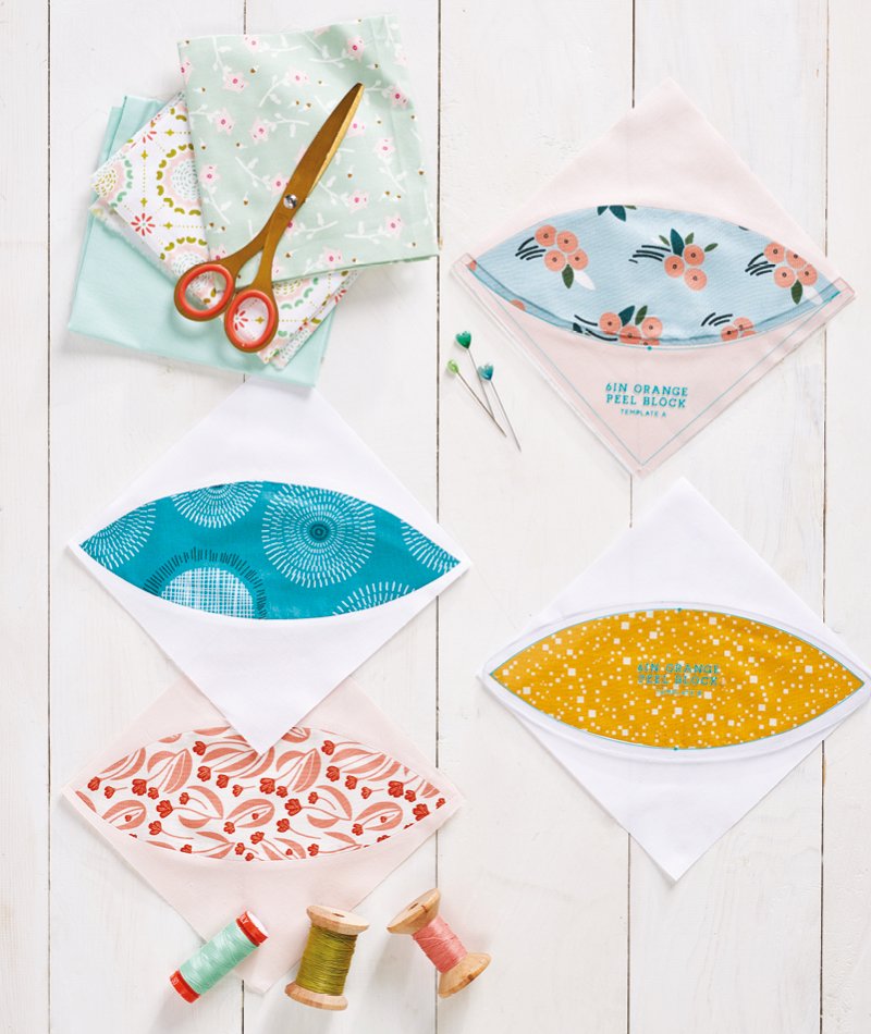 We're going curve crazy this issue, thanks to our shiny new Orange Peel templates! Use to make your own 6in Orange Peel quilt with our pattern in issue 78