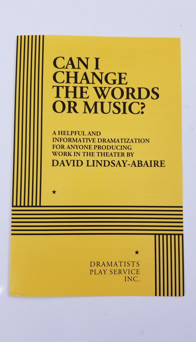 Dramateacher79's tweet image. This is brilliant @lindsayabaire @DramatistsPlayS #DontChangeTheWords #DontChangeTheMusic