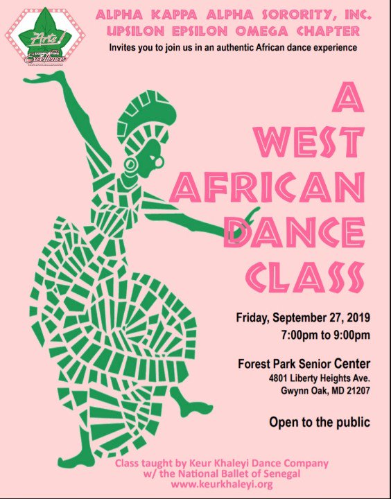 AKA_UEO's tweet photo. We are excited to host A West African Dance Class on Friday, Sept 27. Come ready to learn several authentic African dances and songs. Bring your African sarong/fabric and let's get ready move to beat of the ancestral drums. #AKATheArts #UnstoppableUEO #AKA1908 #Africandanceclass https://t.co/XlqUv8CLcS