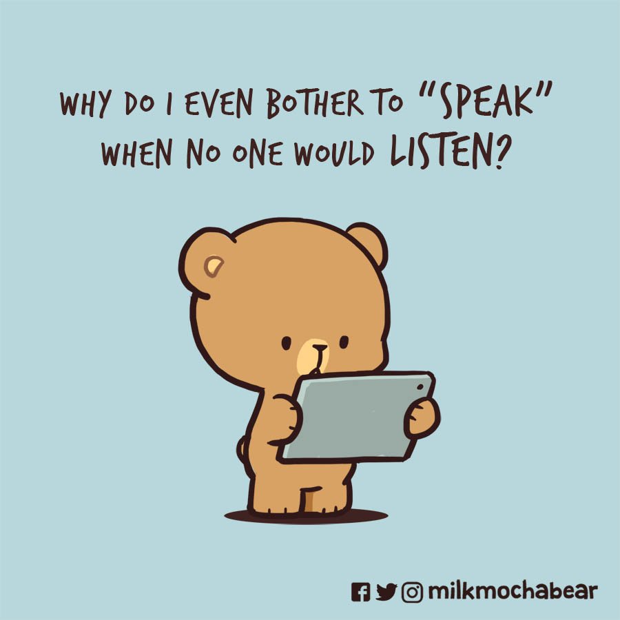 milkmochabear's tweet photo. A good listener is attentive.
Mention someone who always be your good listener ❤
---
#milkmochabear
#milkandmocha https://t.co/fvHkMr6V92