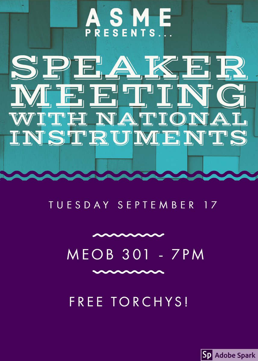 Tamu_ASME's tweet photo. Join us tomorrow in MEOB 301 for a speaker meeting with National Instruments! Tacos provided. 🌮 https://t.co/RiGPklIonx