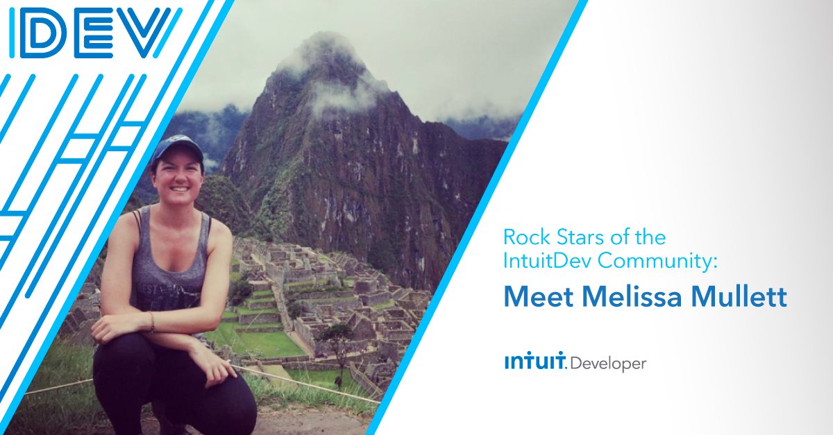 IntuitDev's tweet photo. Our series on #RockStars of the #IntuitDev community continues as our own @ljvhr chats with @Melissa_Mullett. Learn what Melissa loves about work and life: https://t.co/ATtOHS8IOB #BalanceforBetter @GoVeem https://t.co/mVpkyoOazz