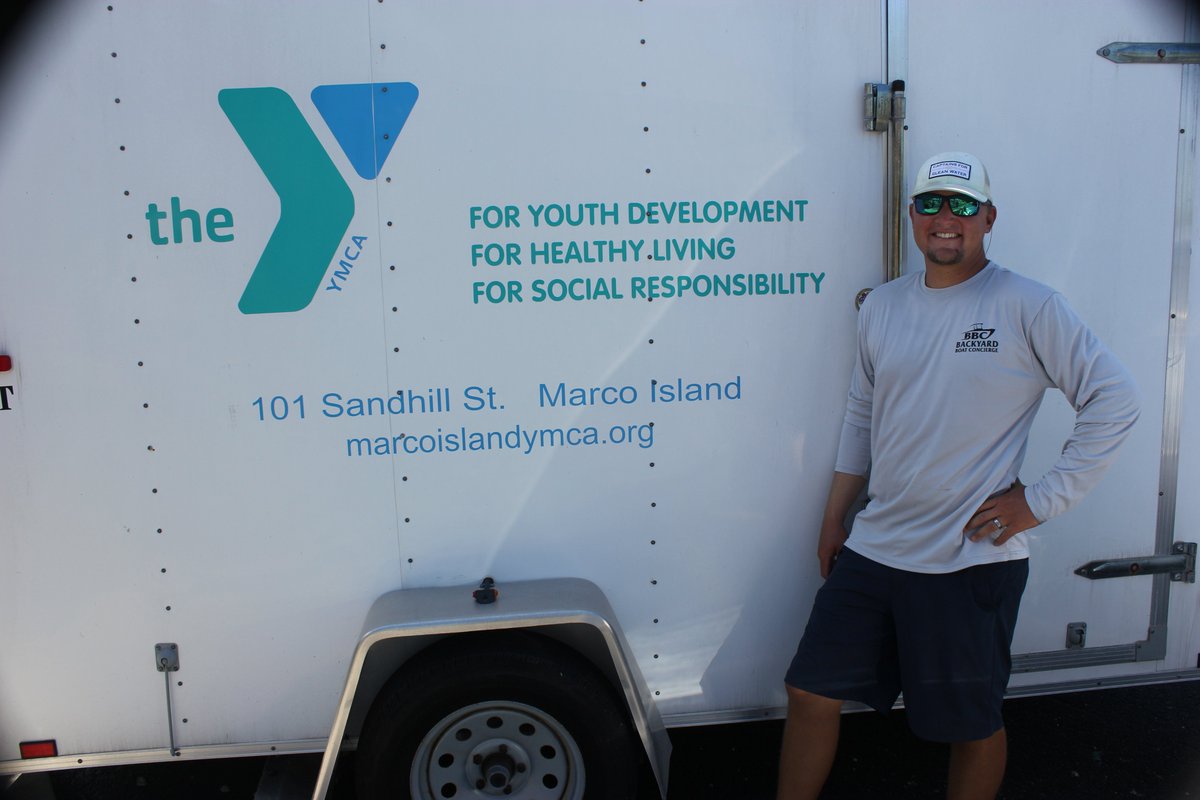 YMCAMarco's tweet photo. Hurricane  Dorian Relief trailer leaving Marco YMCA for destination Bahamas. Thank you to all who donated. Trailer is FULL! Thanks to Jarred of Backyard Boat Concierge as volunteer to take supplies to Florida East Coast https://t.co/ZQAAvkh5lr