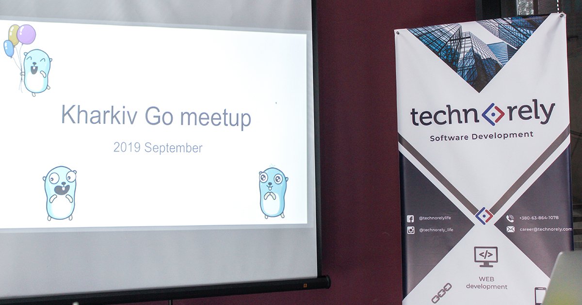 technorely's tweet photo. Olena Stoliarova, our Intermediate Software Engineer, gave a lecture on Creational Design Patterns in the Go language. That was the part of a GO Meet-Up on September 14 in Kharkiv, Ukraine. For details visit our website: https://t.co/LB1DEIy4Wk #technorely #golang #meetup https://t.co/FHQ5aLIKjv
