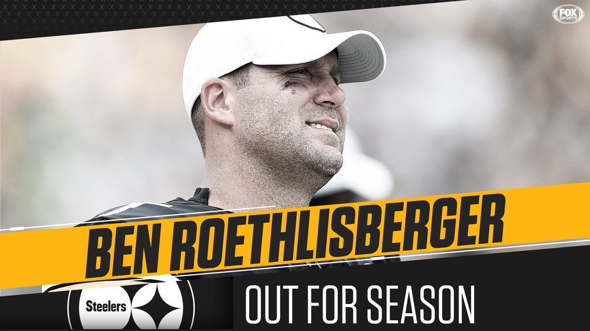 NFLonFOX's tweet photo. The Steelers announce that Ben Roethlisberger will undergo elbow surgery and miss the remainder of the season. https://t.co/d9gddrCO5r