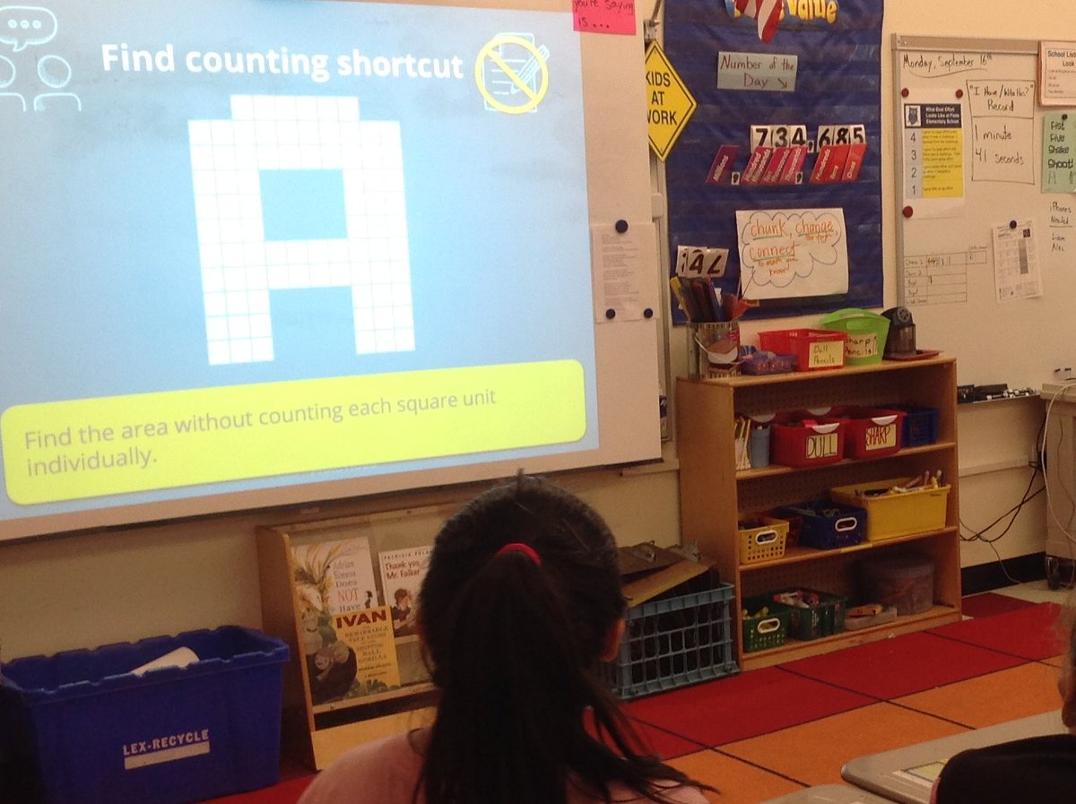 RawdingMolly's tweet photo. Check out the ideas during #CthenC in 4th grade - students are doing an awesome job of
chunking, changing the form, and connecting to math they know!
#FosteringMPs @AmyLucenta @GraceKelemanik https://t.co/H3oe90G61N