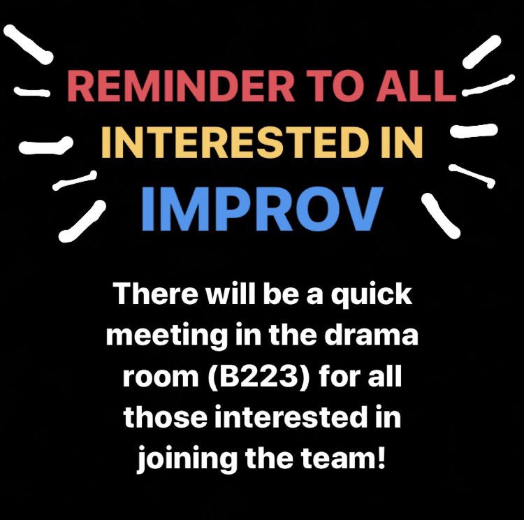 Don’t forget, for all those interested in improv at the West!!