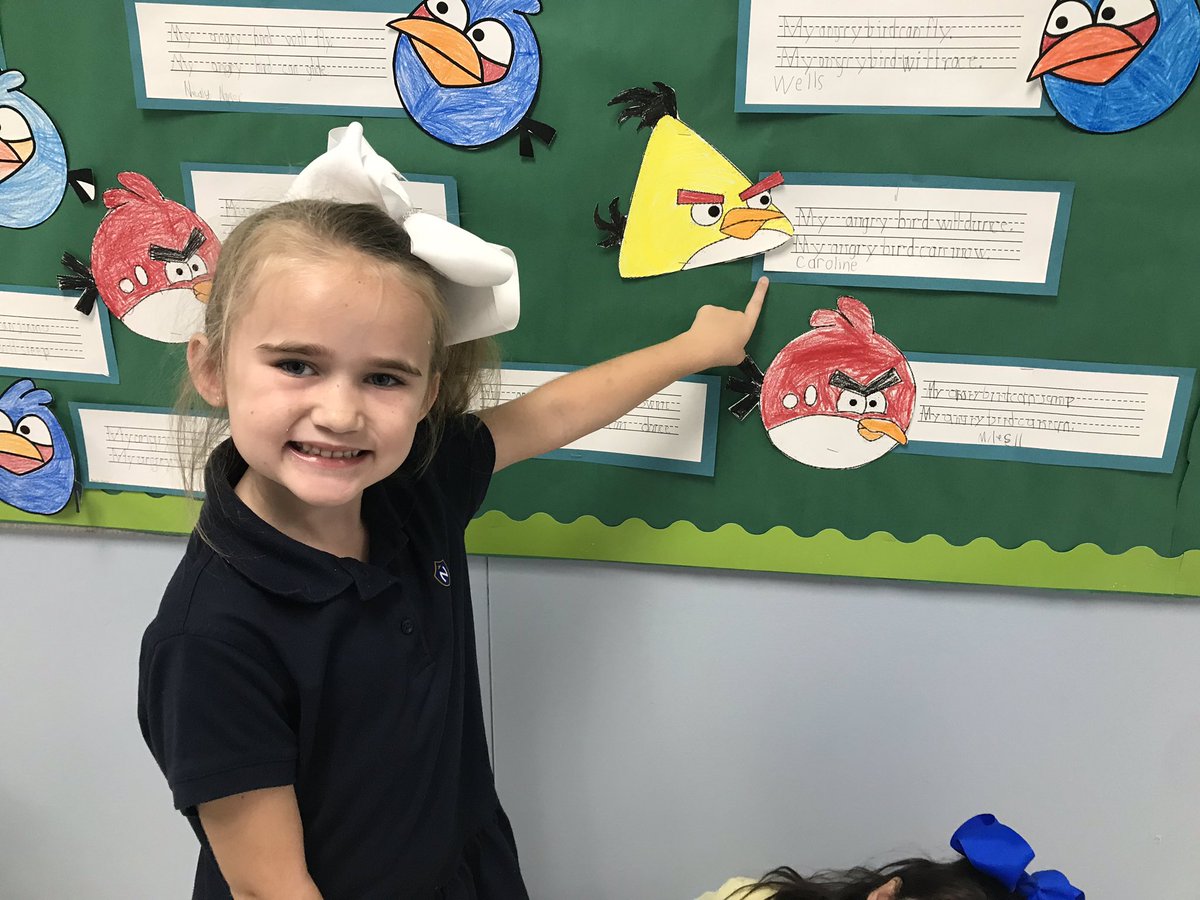 NCS_Trojans's tweet photo. First graders are learning about verbs.  Do you see our ”angry verbs” written in sentences about our Angry Birds?  #learningaboutverbs #angryverbs #angrybirds #homeatncs #jointhencsfamily https://t.co/7STyEW4AfR