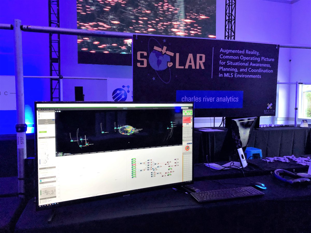 charlesriverinc's tweet photo. Headed to #AMOS20th? View a demo of SOLAR, our Space Battle Management Command and Control mixed reality application. @amosconf #space #VR #AMOS2019 https://t.co/K1uAHQtAK9