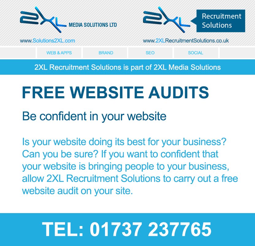 2xl_rec's tweet photo. FREE websites audits from 2XL Recruitment Solutions. #2xlrecruitmentsolutions #allowyourcompany2xl https://t.co/0p33yqp40v https://t.co/J7uWajYqJv