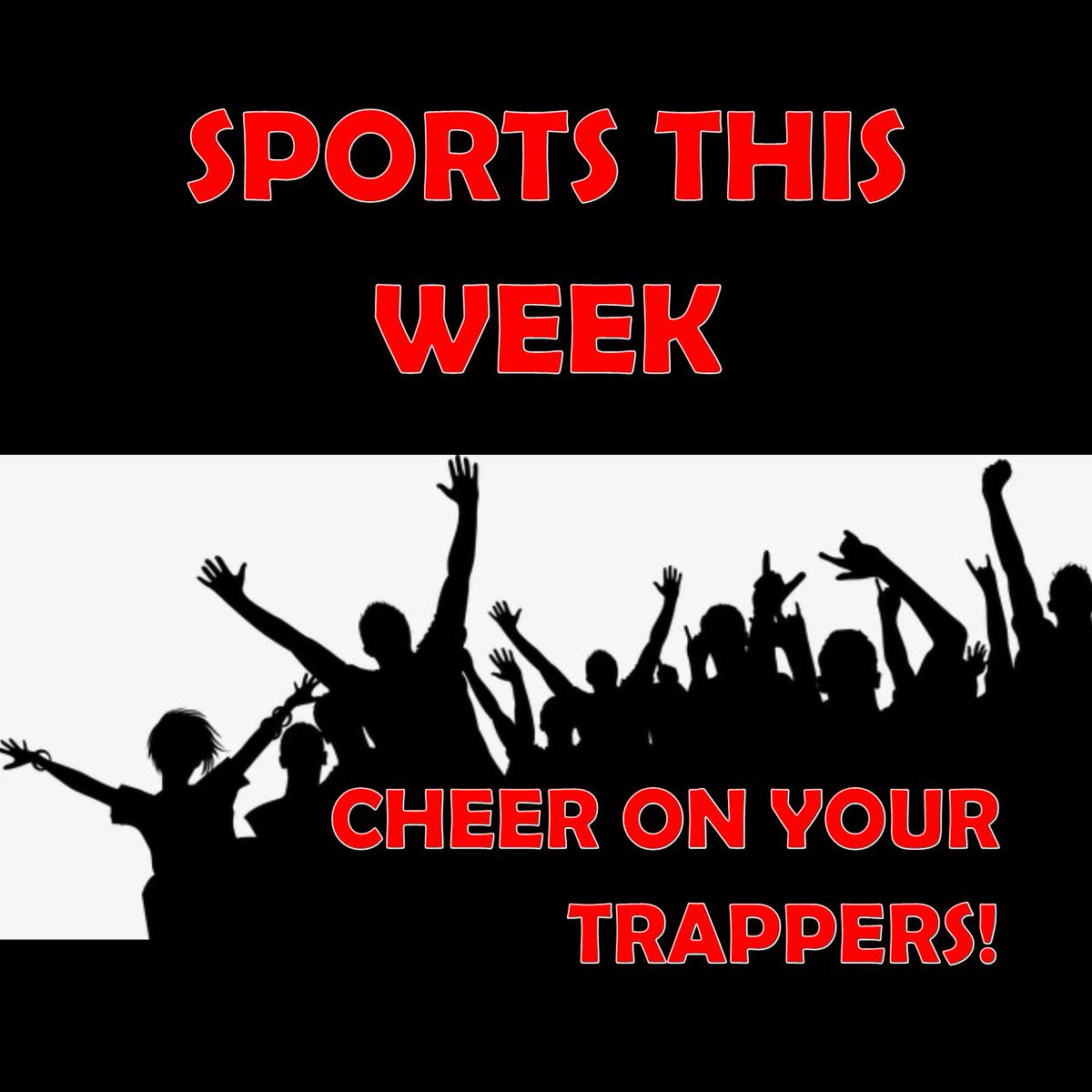 FVHS_CIS's tweet photo. CHEER ON YOUR TRAPPERS!
SPORTS THIS WEEK...a thread...
TUESDAY 9/17
4 pm Cross Country at Round Lake
5 pm/7 pm Soccer at LaCenter
5 pm C-Team Volleyball at FORT
WEDNESDAY 9/18
3:30 pm Tennis at Mark Morris
4:00 pm Slowpitch at Mt. View
#weareFV #GuardtheFort #TrapperPride https://t.co/Hi64LW53WK