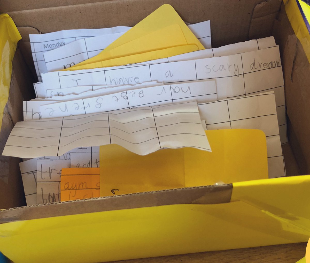 JuliaStych's tweet image. Every year,since I started teaching I have had a worry box,&amp;amp; I have never felt more strongly about the need for it. Our children are dealing with all sorts of pressures. This collection of ‘worries’ is from just one week at school. #Gettalking #aproblemshared #MentalHealthMatters