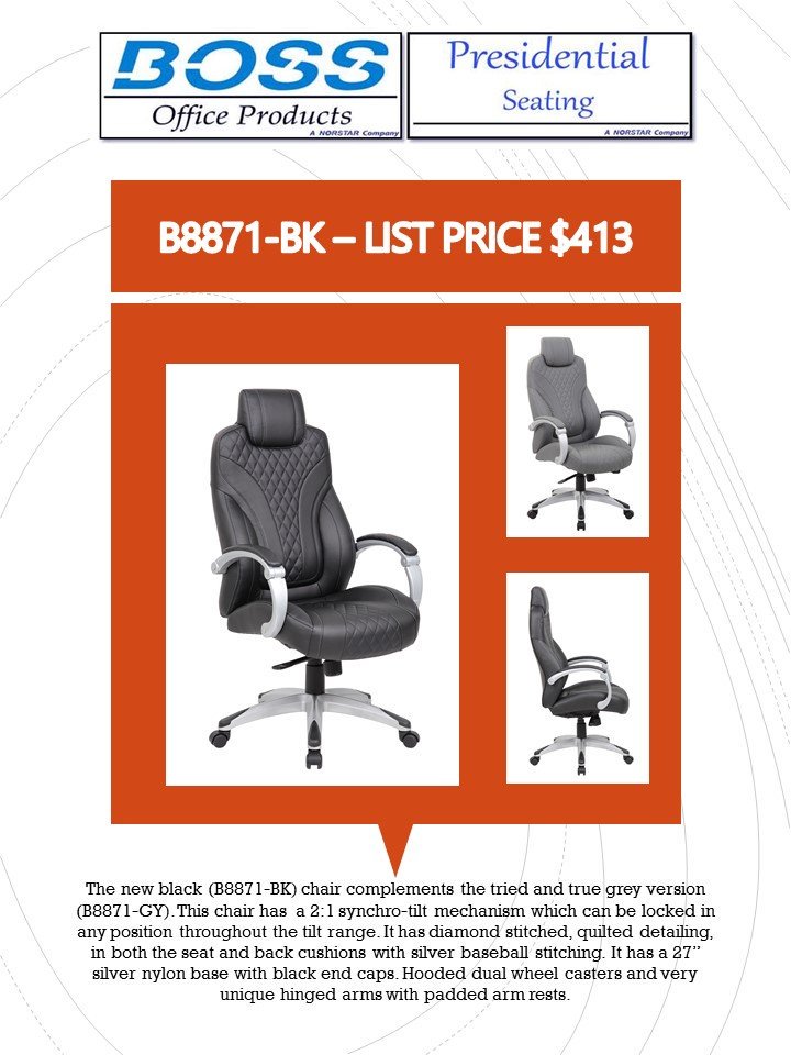 BossChairs's tweet photo. B8871-BK - New Executive Chair. https://t.co/V7etxmjhEq