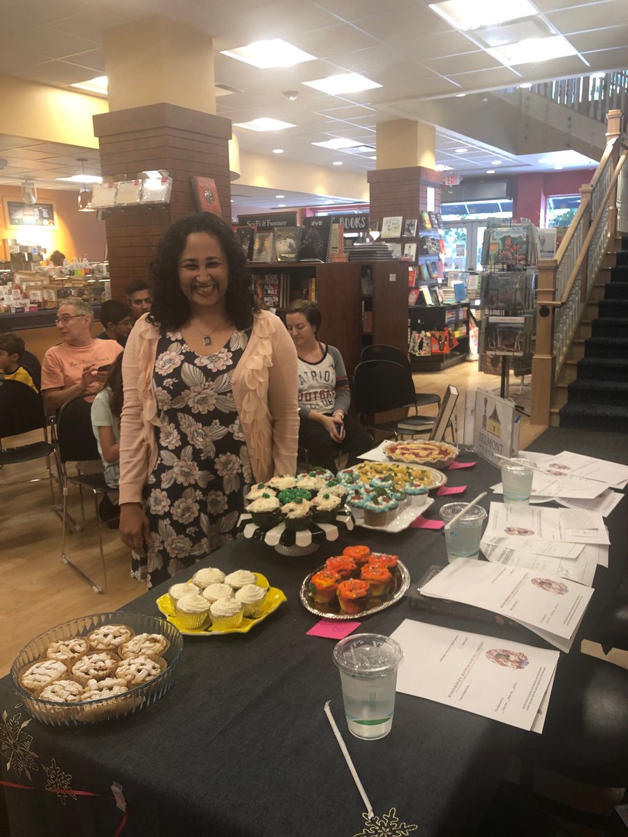 sfalkson's tweet image. Amazing Kids’ Baking Contest at @belmontbooks yesterday to celebrate ⁦@rajanilarocca⁩ ‘s fabulous debut, MIDSUMMER’S MAYHEM! The bakers were wonderful and their entries were delicious and beautiful and creative and I had the delectable honor of being a guest judge!