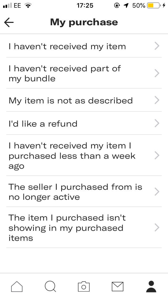 jessbradshaw_'s tweet photo. @depop  why is there no option to report transaction? https://t.co/CDymH0rJK3