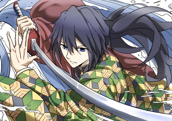 Z.D.さんがTwitterに投稿した冨岡義勇(鬼滅の刃)のイラスト。