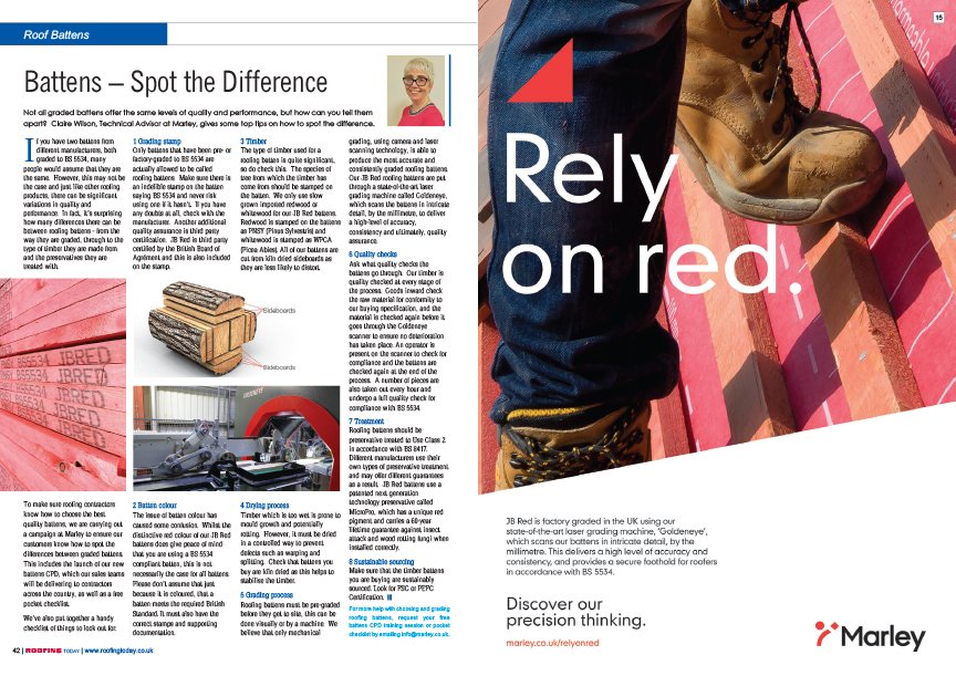 RoofingToday's tweet photo. Not all graded #battens offer the same levels of #quality and #performance, but how can you tell them apart? Claire Wilson, Technical Advisor at @MarleyLtd, gives some top #tips on how to spot the difference in the #RTSeptEd #Pg42 https://t.co/CGol5UkeN1 #Roofing https://t.co/49wQyIGIu1