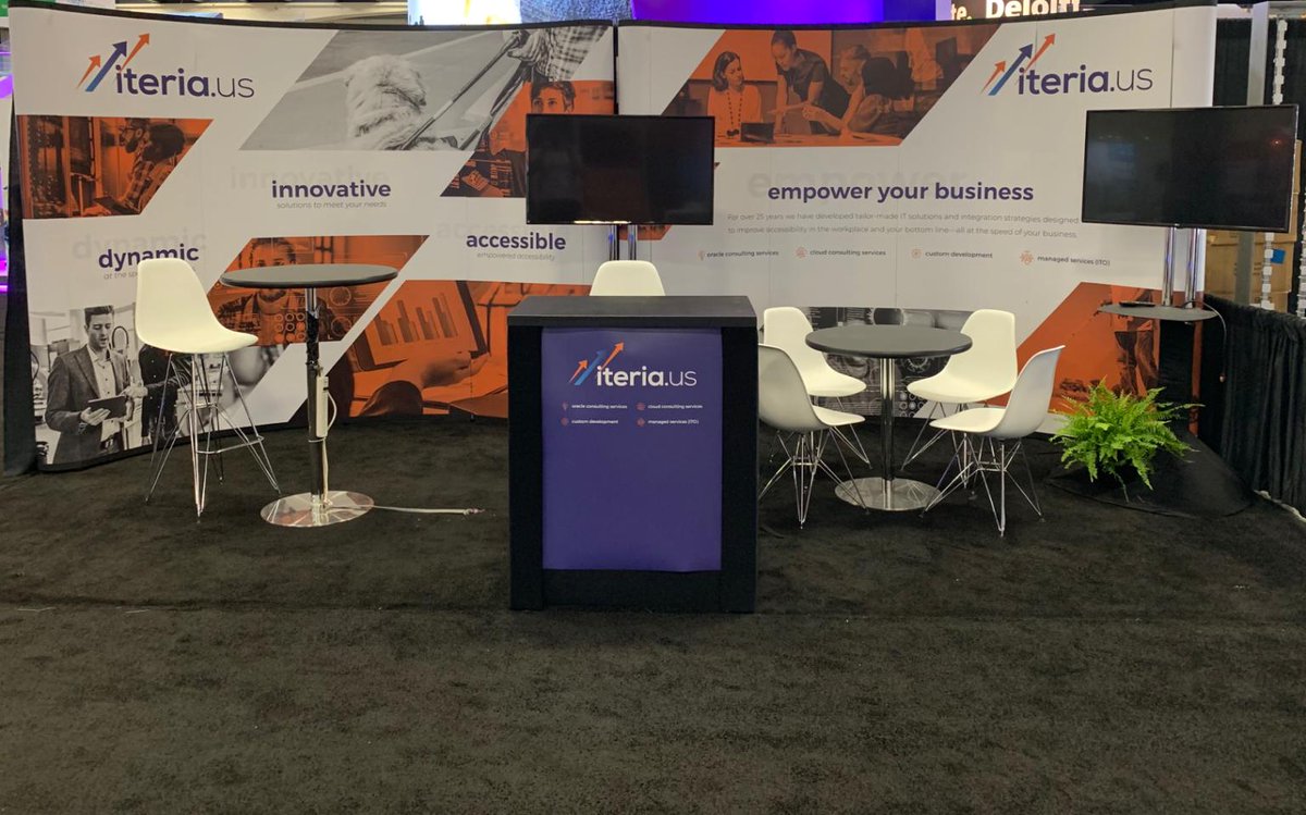 iteriaUS's tweet photo. Oracle Open World 2019! Our booth is setup and ready to go! Come visit us at booth 511 and see how https://t.co/e90abTpcH1 can help you! #booth511 #OOW19 https://t.co/FBGL3rfYmH