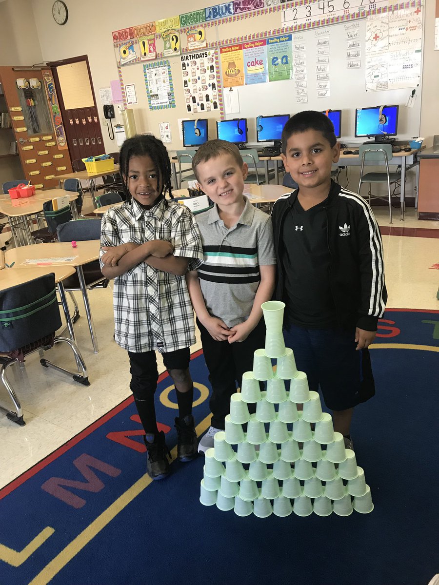 DunkirkSchool4's tweet photo. Cup stacking challenge during STEM in Miss Alexander’s room!  #stemblockrocks https://t.co/iFcIGk71nE