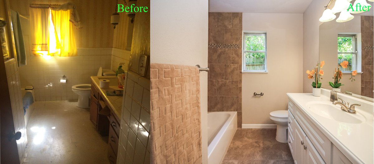 Happy Monday!  Here is another before/after picture.  Hope it makes your Monday so much better!  

BTW, we can do the same thing with your bathrooms.  Just ask us how.