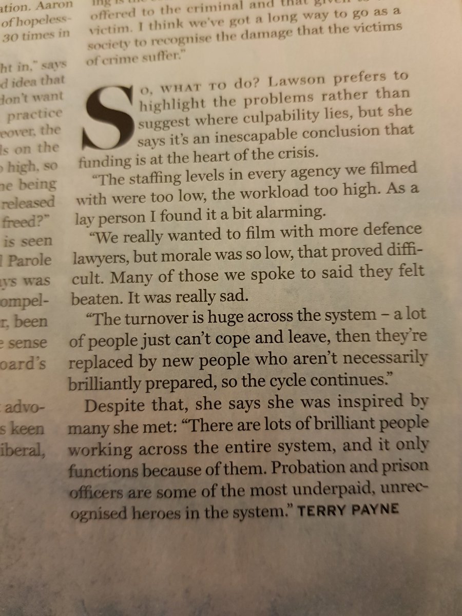 PonderRosa36's tweet photo. Just seen this Radio Times interview of Lawson about her work on #Crime&amp;Punishment (C4): the unsung heroes,defence lawyers,Probation and prison staff:Thank you Emily Lawson https://t.co/eN4d2qL4Uh