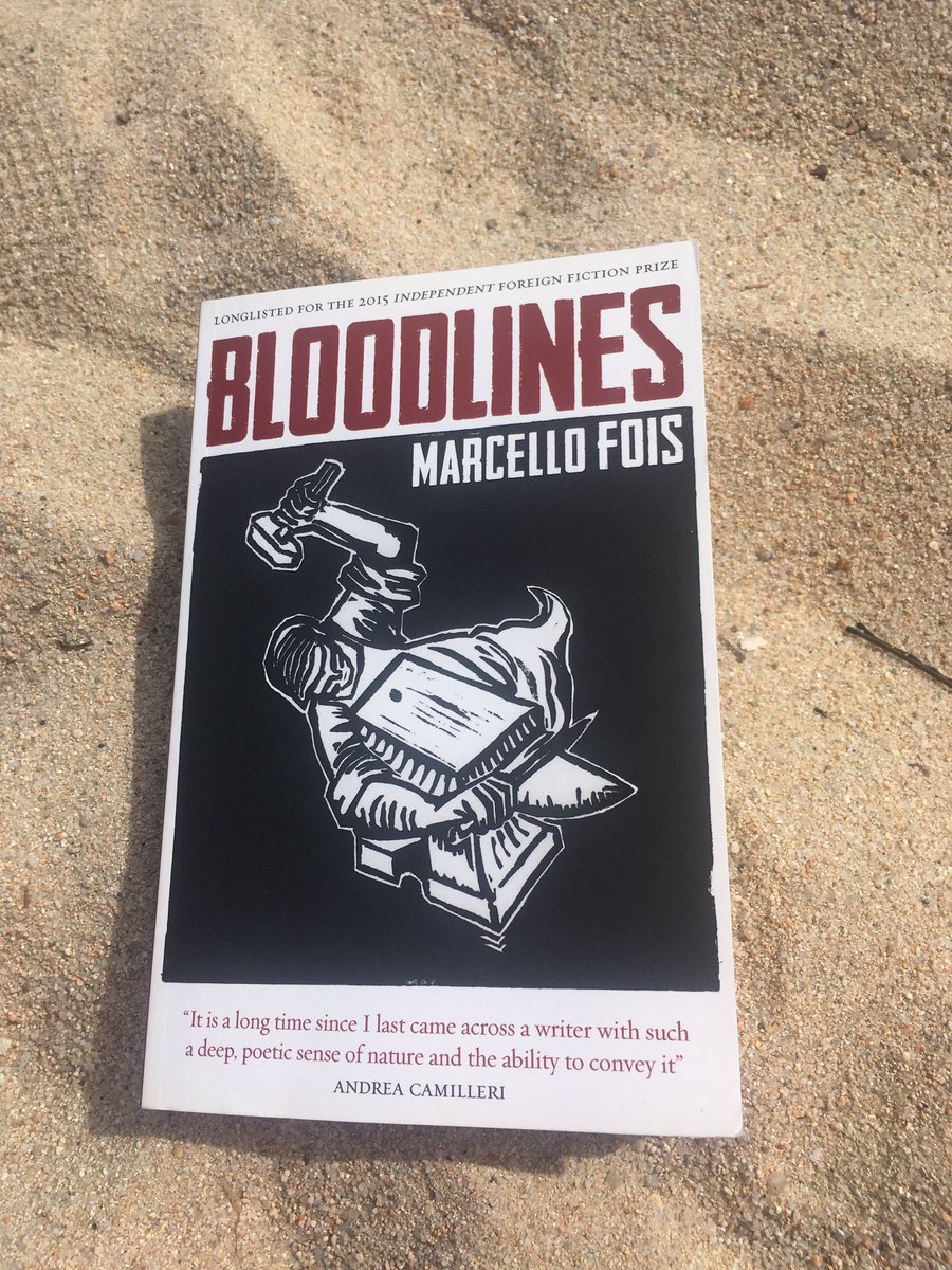 Read last week on a Sardinian beach: Bloodlines by Marcello Fois, trans. by Silvester Mazzarella, from @maclehosepress Luminous, dazzling prose about the history of Italy & a Sardinian family: the political made personal #whatiread #translatedliterature