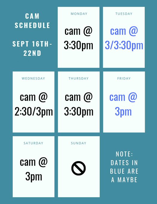 This is my schedule for the week. I have stuff happening in my life every day this week except Sunday<a href="/tag/onmfc"class="tags"><span>#onmfc</span></a>
