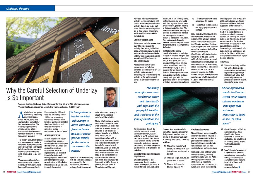 RoofingToday's tweet photo. “It is important to lay the underlay with a drape to direct water away from the #batten nail holes and to provide troughs for the water to run towards the #gutters.”- Read why the careful selection of underlay is so important in  #RTSeptEd #Pg50 https://t.co/CGol5U2Dor @TSolnica https://t.co/Xq1pSB8WjW