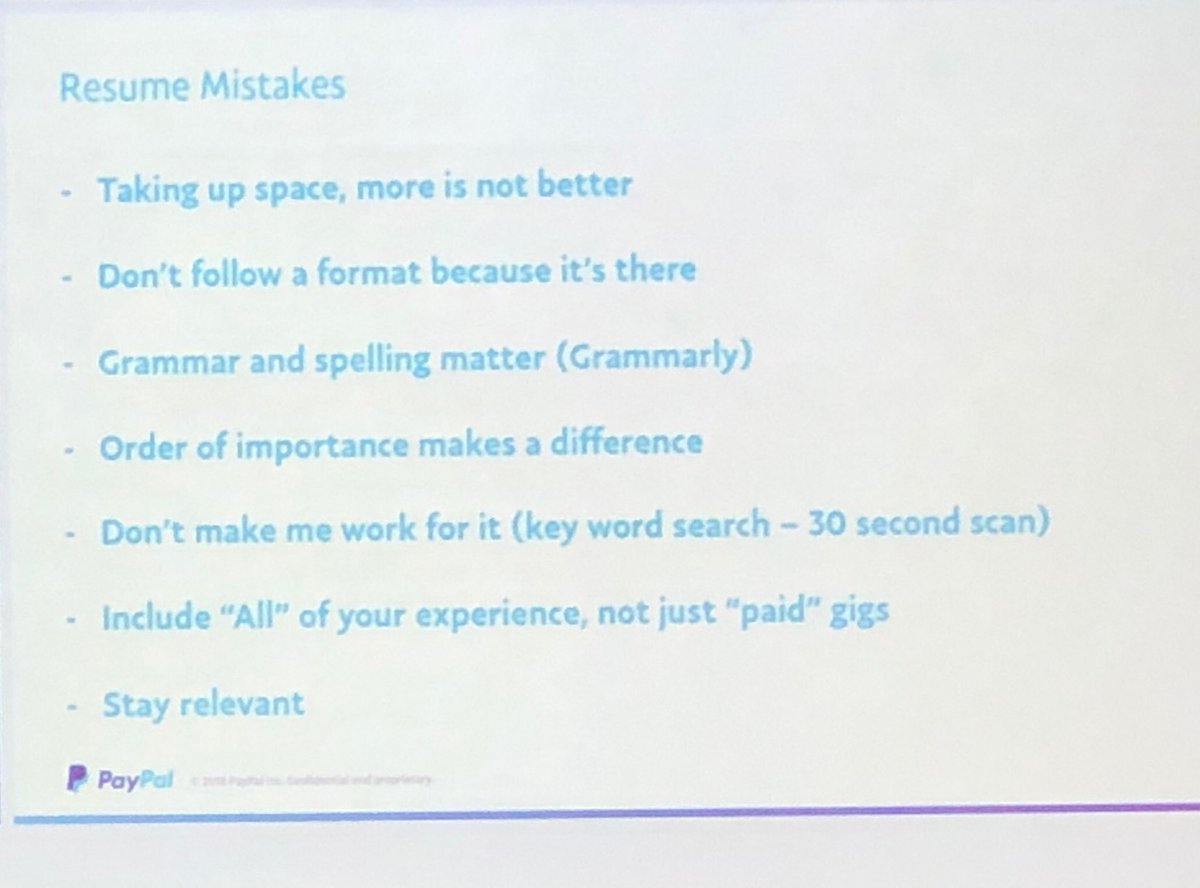 blackenterprise's tweet photo. .@PayPal’s resume workshop.
Does your resume consist of any of these common mistakes?
#BEhack https://t.co/yHLqO5Rtsf
