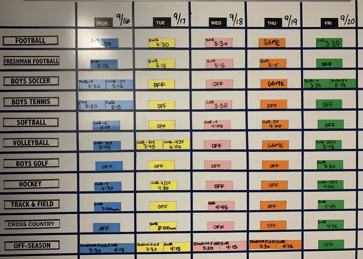 Happy Monday Valor Athletes! Excited to get going this week! Take a look at where and when you will be lifting! #itsagreatdaytobeavaloreagle #gains