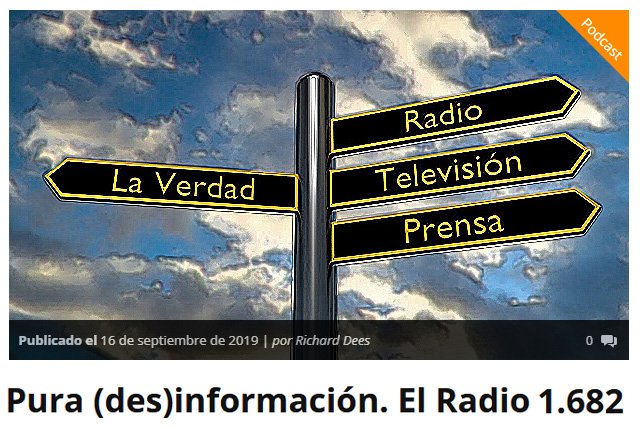 ElRadioOficial's tweet photo. 16/09/2019 Está claro que se creen que somos tontos, muy tontos, y muy crédulos. Si no, no se entiende que nos quieran colar tamañas patrañas un día sí y al siguiente también.
#ElRadio 1.682 ya está disponible en la Web Oficial.
https://t.co/LPQ37TQODg https://t.co/c0FTTtX7r5