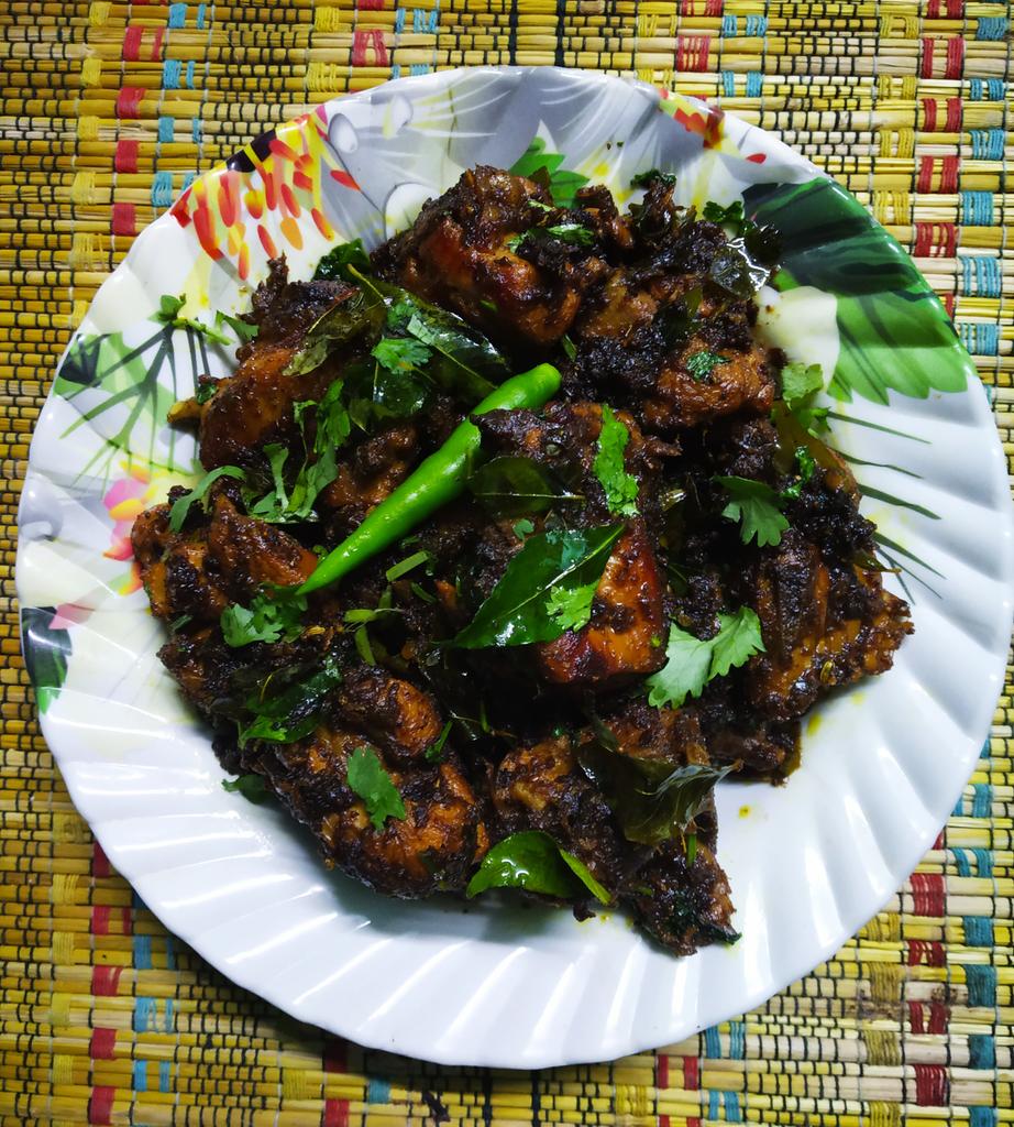 111. Curry Leaves, Black Pepper Chicken!! At Home.   #MyPreparation
