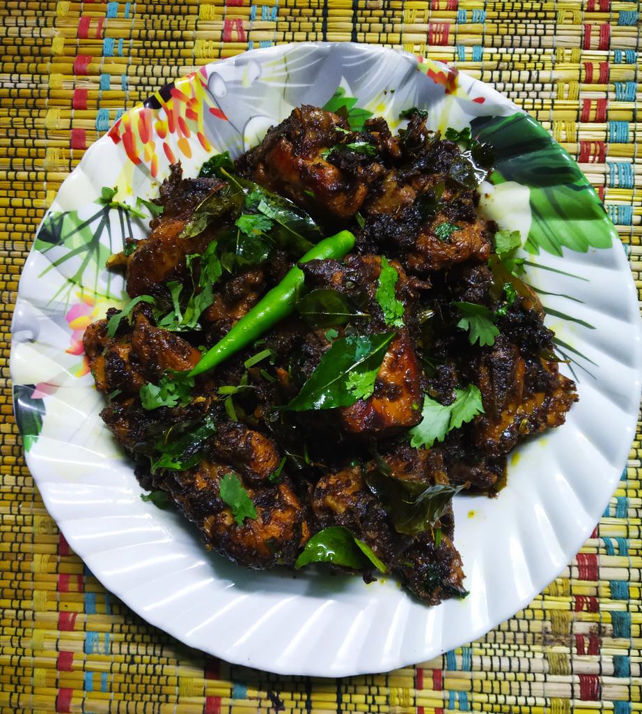 111. Curry Leaves, Black Pepper Chicken!! At Home.  #MyPreparation