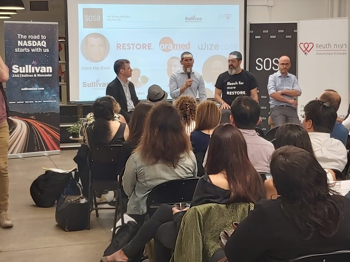 OramedPharma's tweet image. Oramed Pharmaceuticals', CEO Nadav Kidron engaging the audience at the recently held panel discussion at @SoSaTLV collaboration with the Reuth Rehabilitation Hospital &amp;amp; ZAG/Sullivan Law Firm on a dialogue about the future of #healthcare. 

#ORMP #Innovation