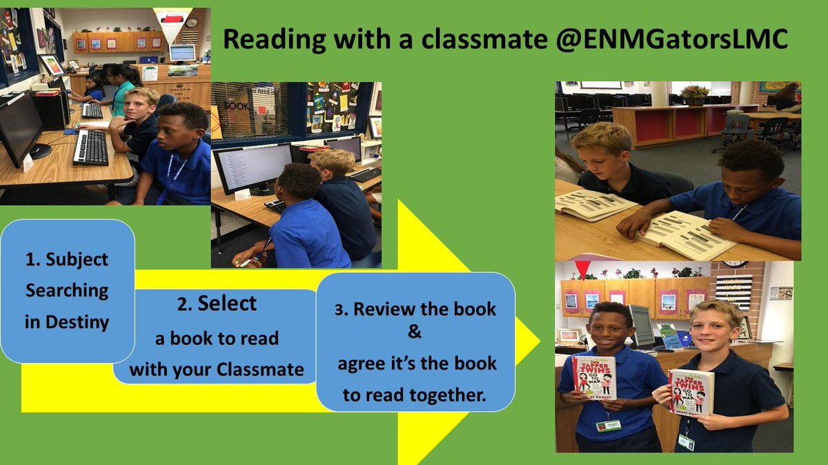 ENMGatorsLMC's tweet photo. ENM 6th grade students selecting books from our Online Card Catalog, Destiny, by doing subject searching relating to their reading interests @ENMGatorsLMC @ENMGators  #gameongators #CCPSSuccess #ccpsfamily https://t.co/1fK4VSimxu