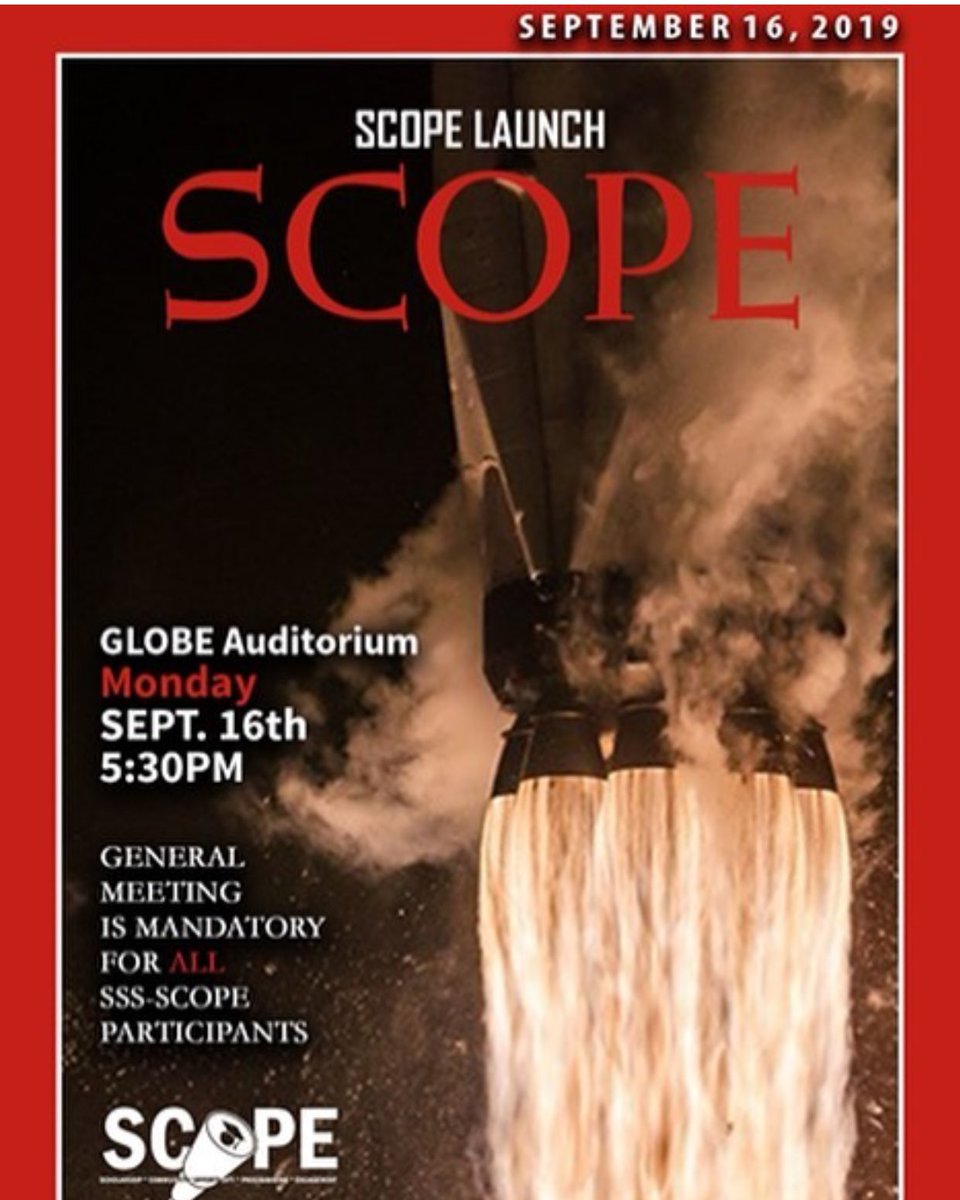 Bring it Back, Bring it Back‼️ Welcome everyone to the 2019 Fall Semester!! SSS-SCOPE hope you enjoyed your Summer break! It’s that time of the semester for our FIRST GBM😊 Come out TODAY! September 16th at 5:30pm in the GLOBE Auditorium ‼️ see you there #SSS #SCOPE #FallSzn