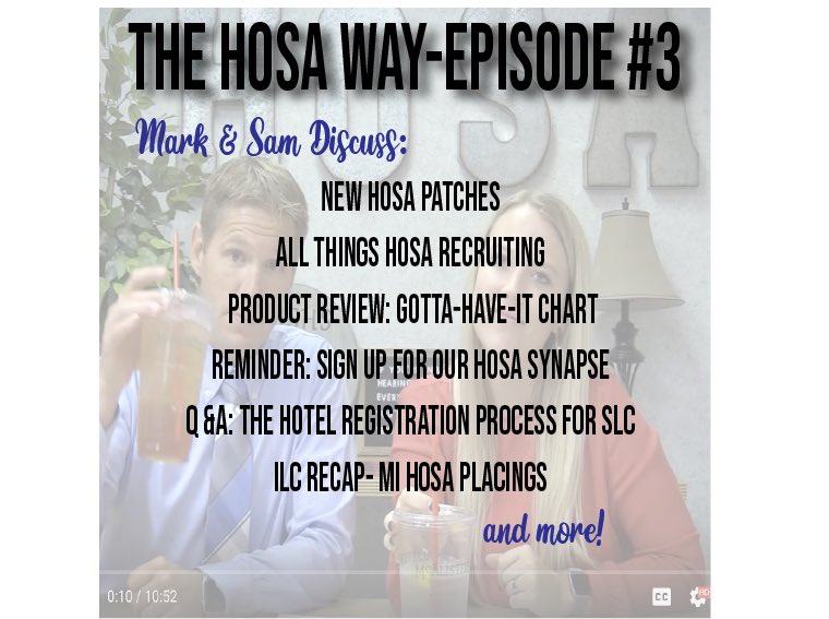 ‘Tis the season for HOSA Recruitment! Episode #3 of The HOSA Way is full of ideas and recommendations to help your chapter grow. Check it out👉🏾 m.youtube.com/watch?v=Je6MlU…