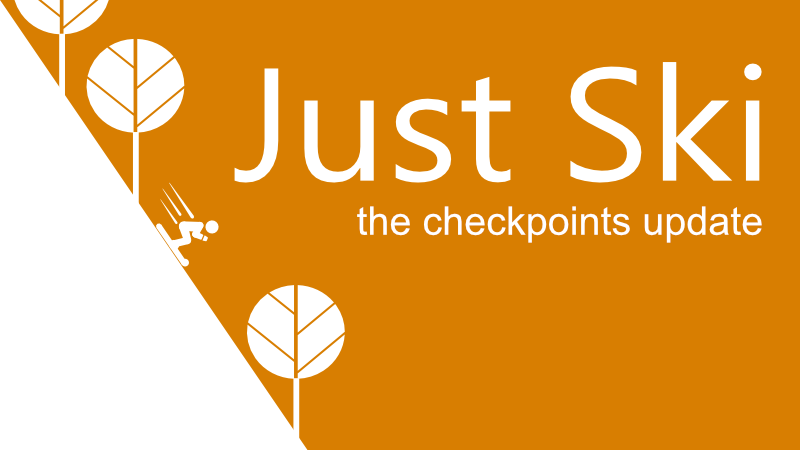 Just Ski on <a href="/Steam_Games/">Steam</a> now has checkpoints.  Now you can ease into the game with checkpoints, then turn them off for a challenge.  Also, on sale this week for $2.00. Enjoy! steamcommunity.com/games/740230/a… #indiedev #gamedev #game