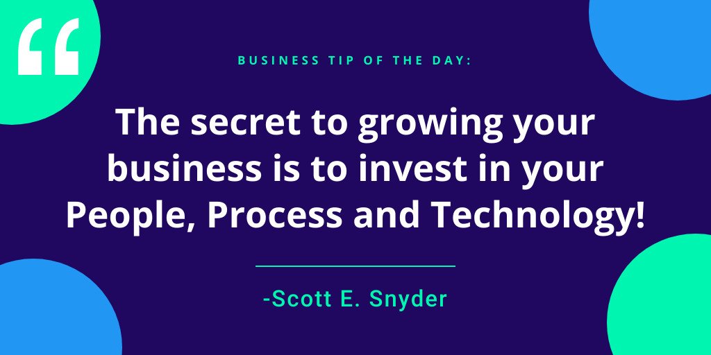 The secret to growing your business is to invest in your People, Process and Technology. #businesstips #entrepreneurship #CRM #sellution360